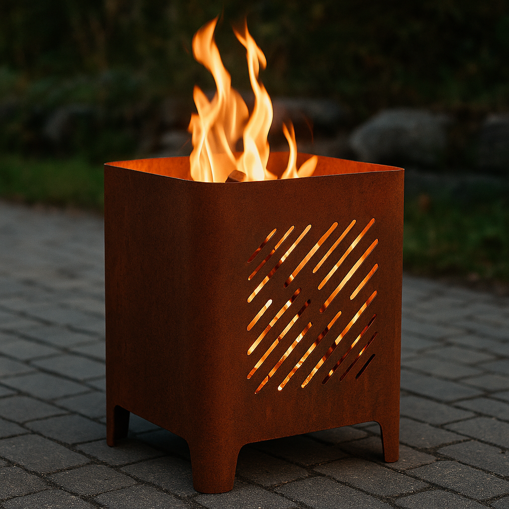 Eldkorg i cortenstål – välj motiv