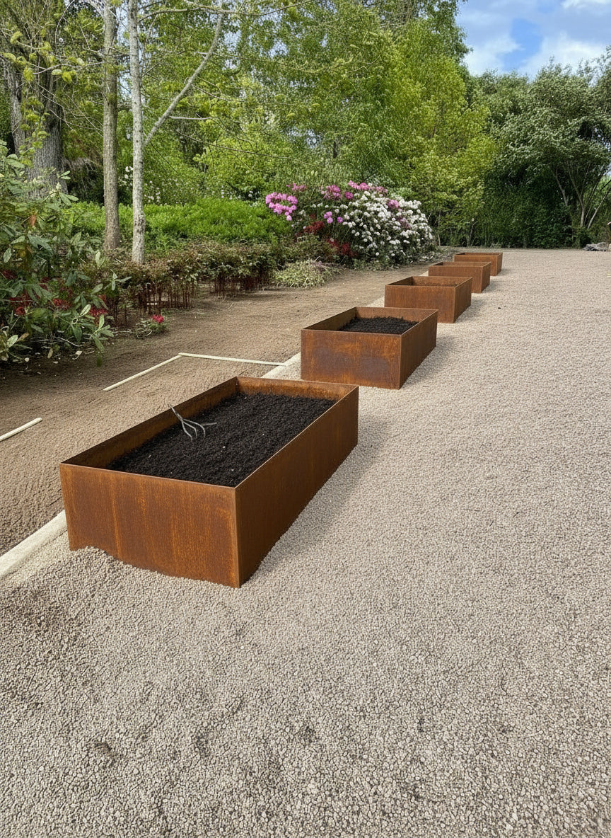 Pallkrage / Odlingsram / Drivbänk i Cortenstål