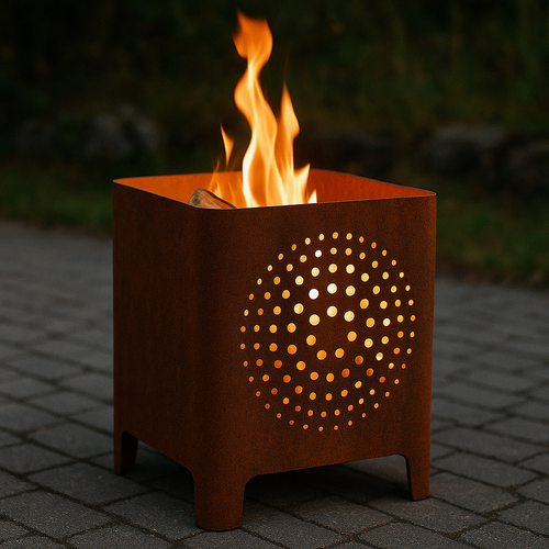 Eldkorg i cortenstål – välj motiv