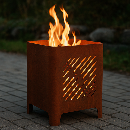 Eldkorg i cortenstål – välj motiv