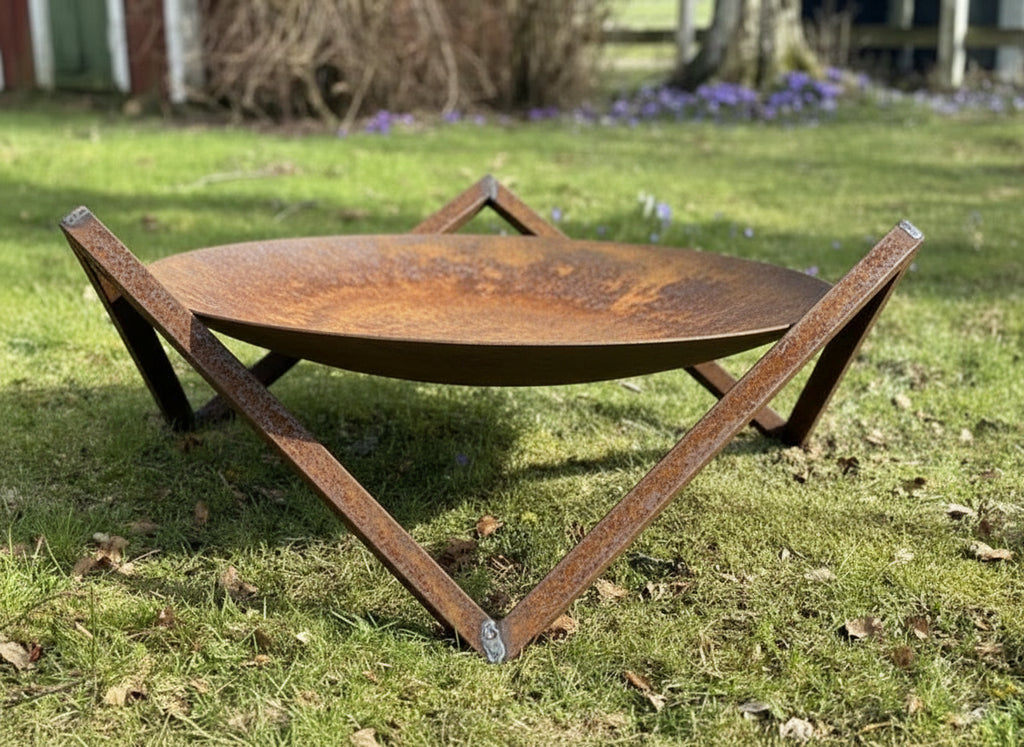 Eldfat i cortenstål – olika storlekar